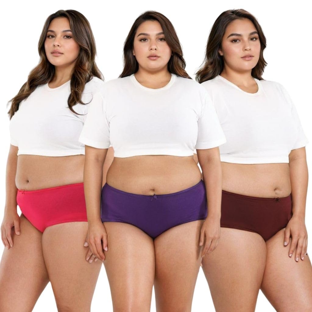 adira | Plus Size Hipster Panties | Plus Size Brzee Hipsters | Lightweight Cotton-Elastane Fabric | Super Stretchy for Comfort | No Visible Panty Lines | Pack of 3-picture-38