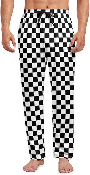 Mens Pajama Pants Loose and lightweight Sleep Lounge Bottoms with pockets Drawstring