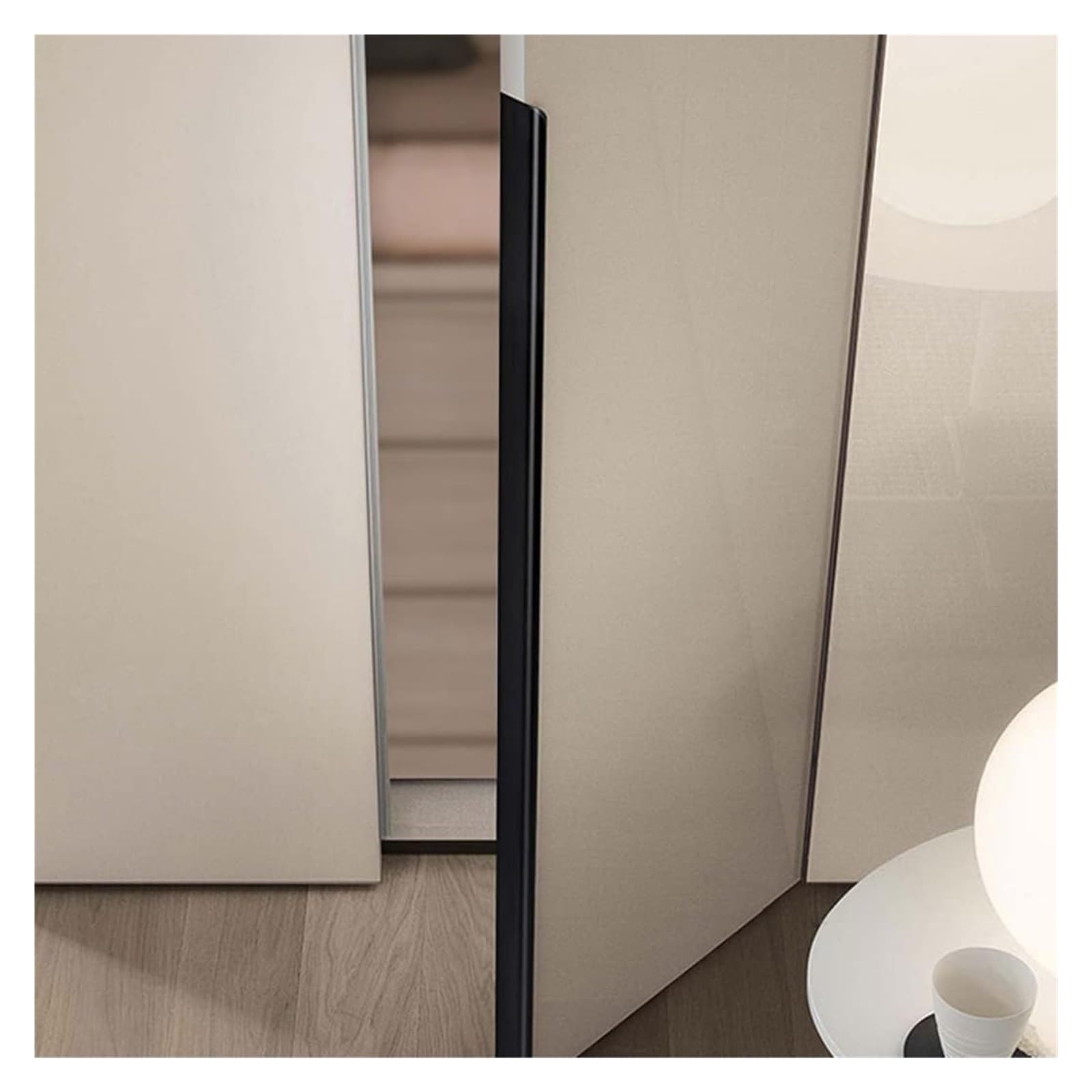 Versteckte Schubladengriffe, schwarze Schubladengriffe, versteckte Schranktürgriffe, 2 Stück, lange Kleiderschrankgriffe, for Küchen-, Schlafzimmer-, Möbel- und Schrankschränke, Aluminiumlegierung(Len