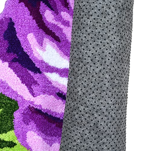 Abreeze Soft Area Rug Shaggy Rug Rose Fluffy Area Rugs Plush Floor Carpet Mat For Bedroom Floor Kids Room Kitchen Decor Purple Kitchen Runner Rug #TOP3