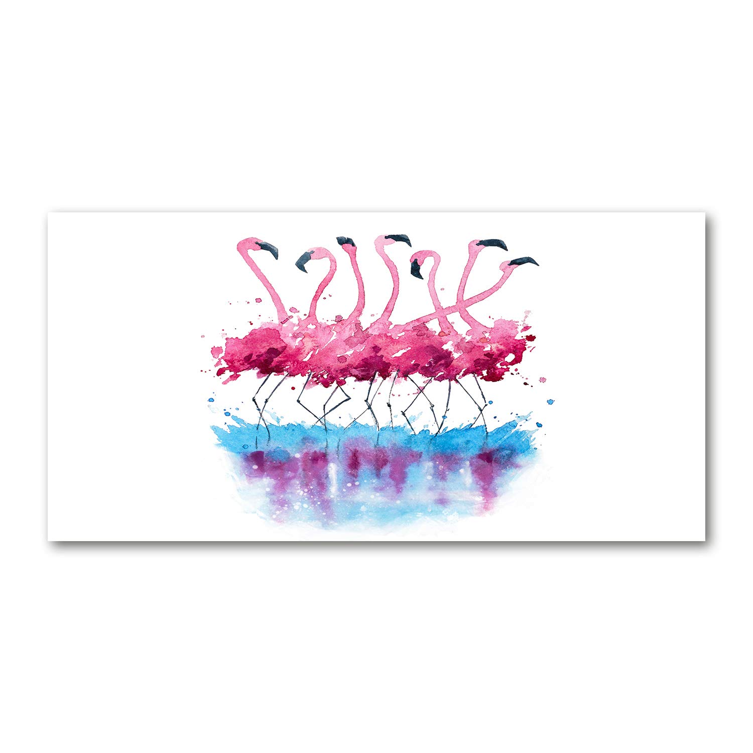 Image sur verre de flamants roses 120x60 cm : créez une ambiance évasion dans votre salon