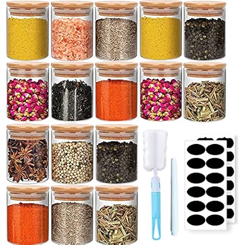 Thokono 300ML Vorratsdosen Glas 16er Set Cover