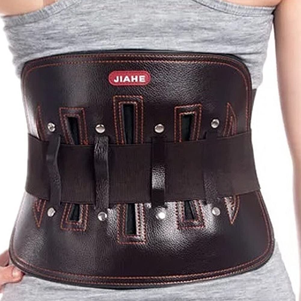 Ceinture Lombaire en Cuir, Soutien du Bas du Dos - for Homme et Femme, Traitement de la hernie discale et soulagement de la Douleur, Travail/Gym (Size : XXL)