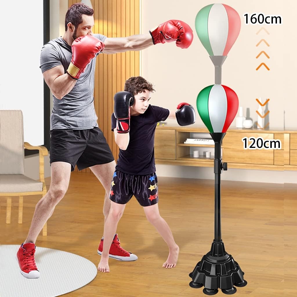 Speed Punching Bag with Stand, Adjustable Reflex Bag, Freestanding Boxing Ball, Standing Punching Bag, for Speed/Reaction/Dodge,Stress-Relieving (Color : Color, Size : Set 1) (Color Set 3)