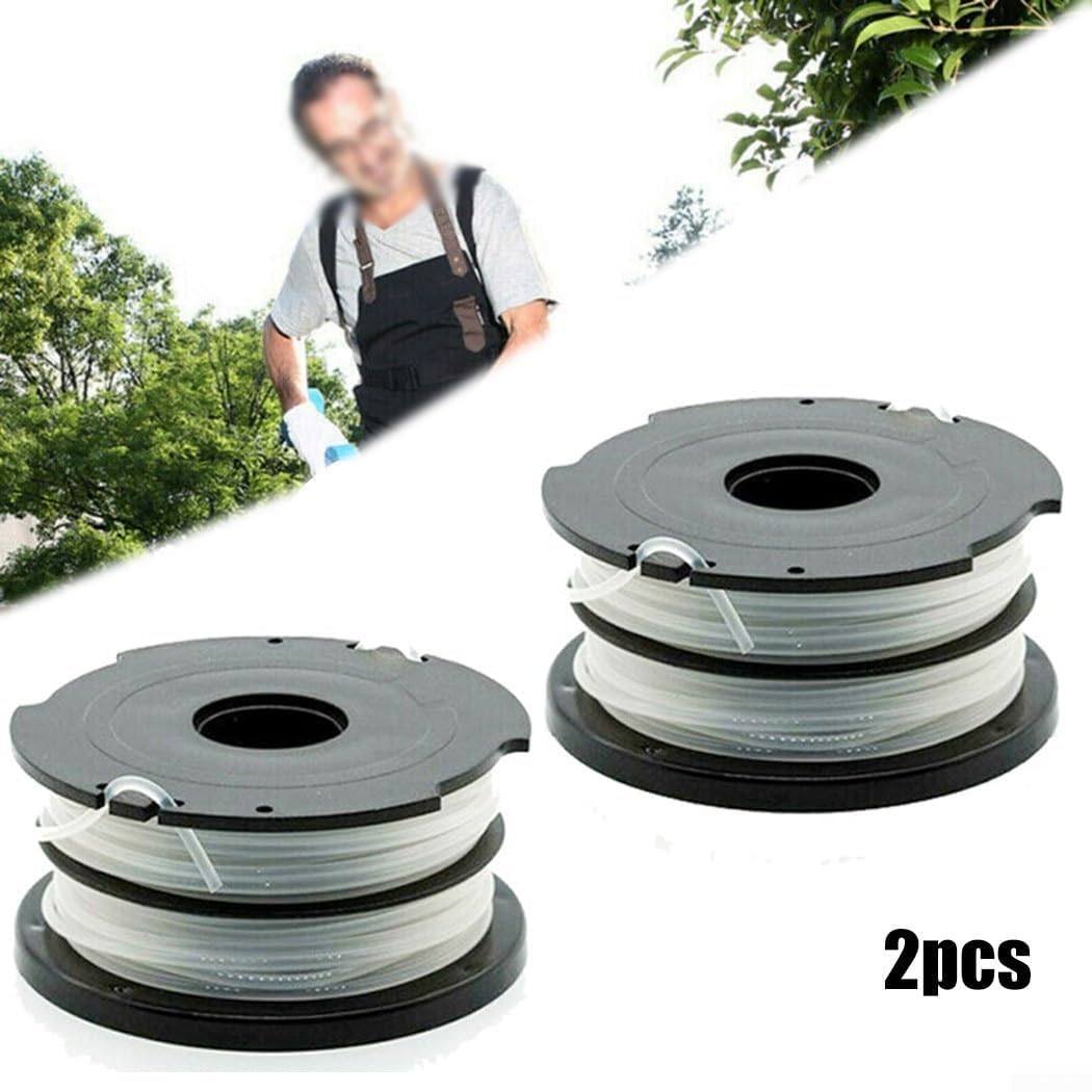Bobine de Rechange pour Fil de débroussailleuse, Lot de 2 bobines et Fils de Rechange for Coupe-Bordures Black & Decker GL315 et Autres