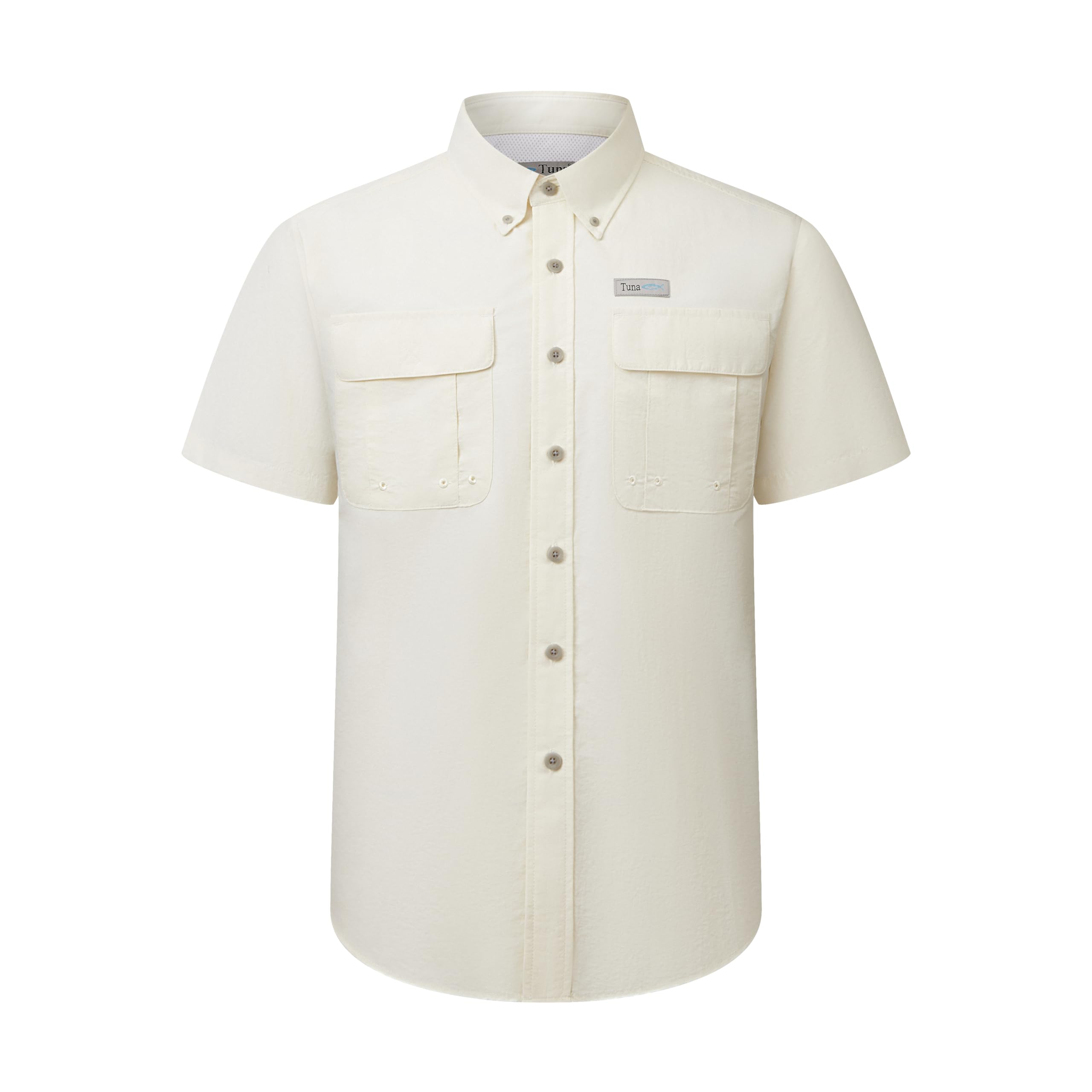 Tuna Camisas de pesca para hombre con protección solar UV UPF 50+ transpirable de secado rápido SPF senderismo camisa de manga corta