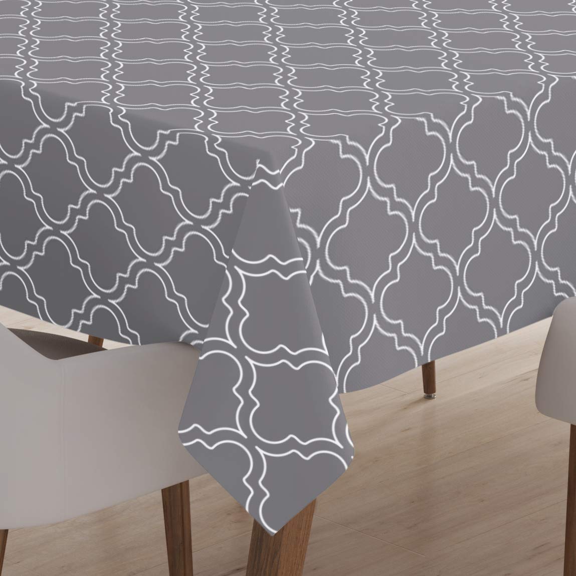 Encasa Homes Printed Table Cloth 6 Ft for 4 to 6 Seater Dining Table, Silky Polyester, Machine Wash to Remove Food Stains- Grey Trellis, Rectangular (B08RDWBBQ6) Amazon Price History, Amazon Price Tracker
