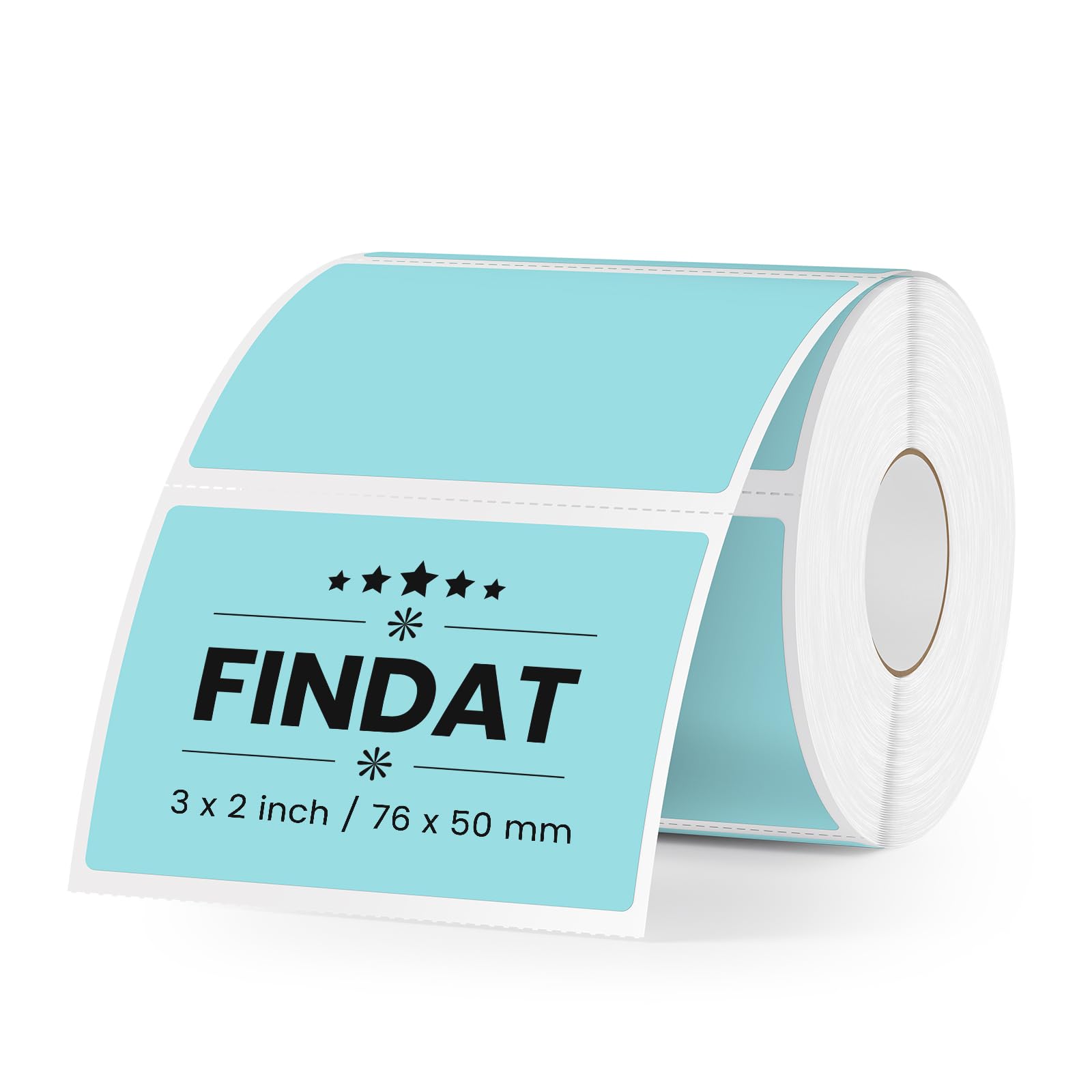 – FINDAT Blue Rectangle Thermal Labels 3 x 2 Inch Vinyl Square Stickers Waterproof Multi-Purpose Self-Adhesive Removable Name Tags for Office Business DIY Logo 500 PCS