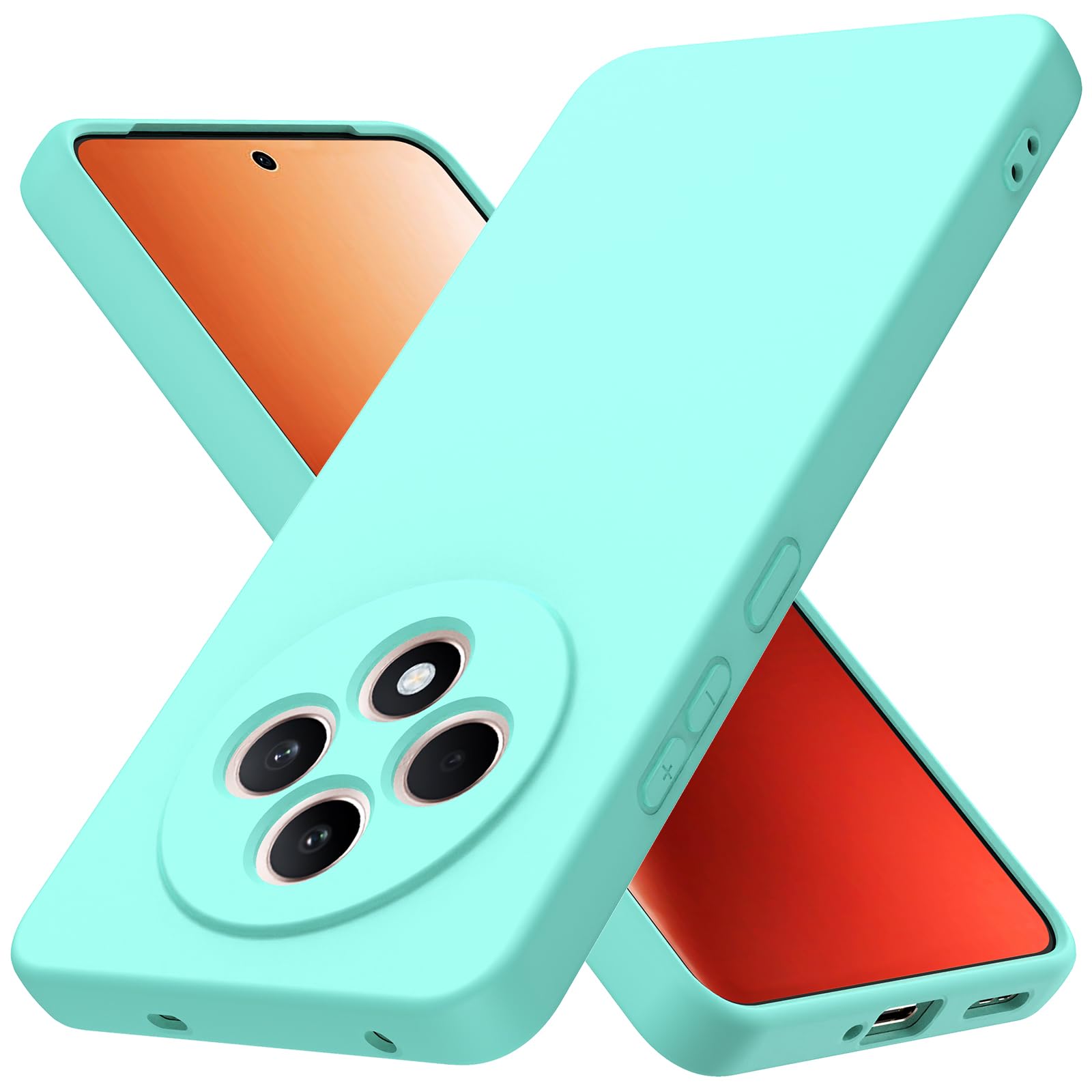 Byvuwiay Cover per OPPO Reno 12F / Reno 12 FS 5G, Morbida Silicone Liquida TPU Protettivo Ultra Slim Custodia Antiurto, Custodia Compatibile con OPPO Reno 12F / Reno 12 FS 5G - Verde chiaro