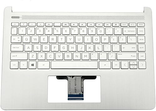 Replacement for 14T-DQ 14s-fq 14-DQ 14s-dr Laptop Upper Case Palmrest Backlit Keyboard Assembly Part L88206-001 Sliver