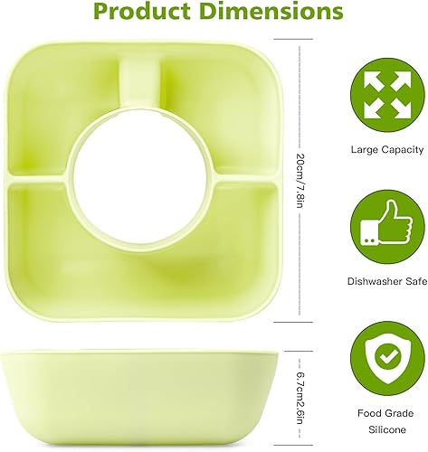 Miniatura 2 de Yuepin Tazón de aperitivos para taza Stanley con tapa, bandeja reutilizable para aperitivos con vaso Stanley de 40 onzas con asa, soporte de
