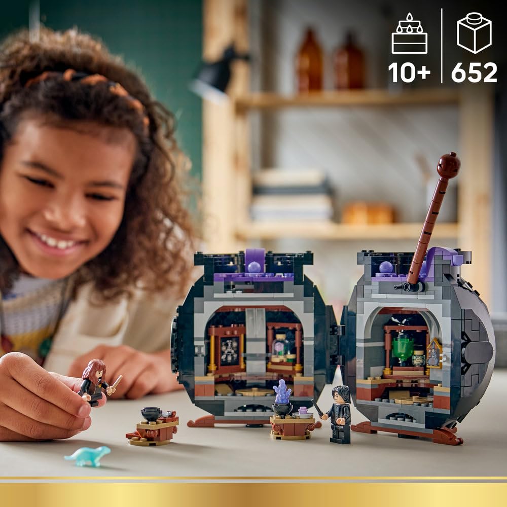 LEGO Harry Potter Kociołek: Sekretna sala zajęć z eliksirów 76464 | Kociołek do zbudowania, zabawka konstrukcyjna, prezent dla fana Harry’ego Pottera 10+, klocki dla dzieci, 652 elementy