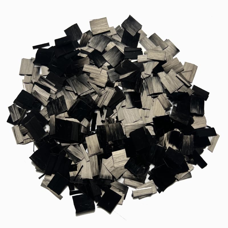 Generic 13mm Sheet-Like Short Cut Carbon Fiber Automotive Interior Modification Filling Raw Materials (500, Grams), black