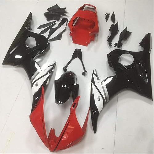 Miniatura 2 de NT FAIRING Carenado de inyección rojo, blanco y negro, apto para Yamaha YZF 2003-2005 R6 y 2006-2009 R6S nuevo kit pintado ABS plástico motocicleta