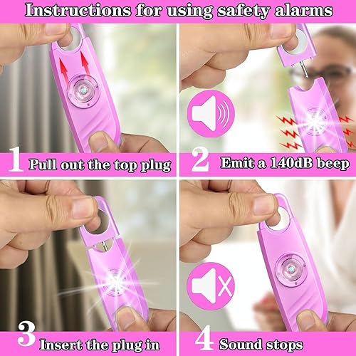 Miniatura 3 de FA FIGHTART Sirena de alarma de seguridad personal para mujeres, luz estroboscópica de sonido de 140 db con dispositivos de llavero para mujeres y