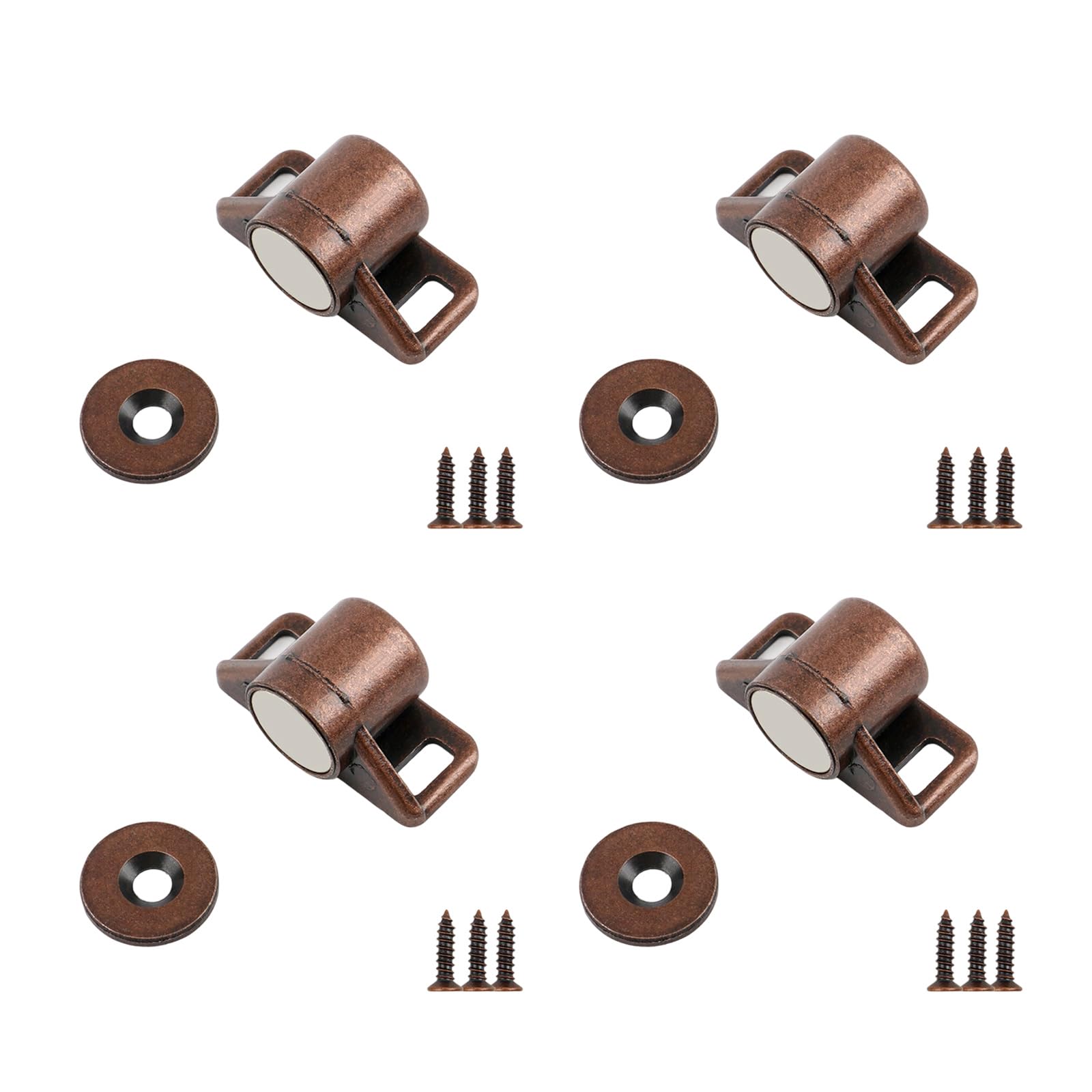 4Pcs Zinc Alloy Cabinet Catches, Heavy Duty Concealed Door Stopper, Quiet Closing Hardware for Cupboard Furniture Heavy Duty Door Holder for Cabinets