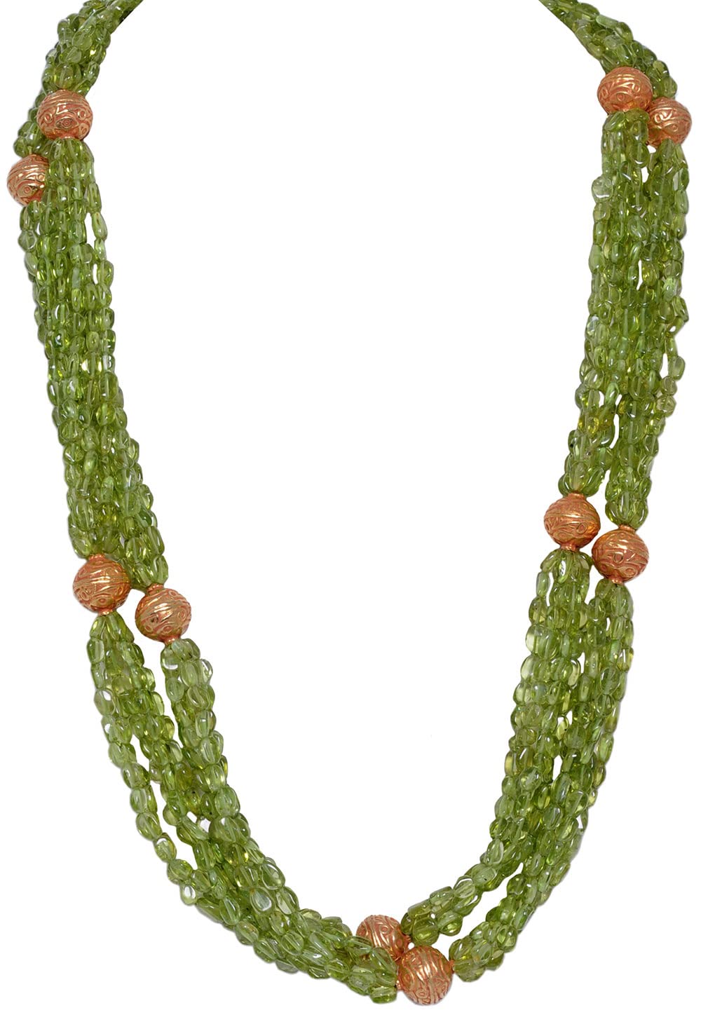 gehna Peridot Gemstone Oval Shape Bead With Silver Balls Ln01-1026 (Green)-picture-21