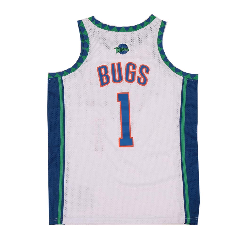 Herren Space Jam #1 Bugs Movie Basketball Jersey genäht