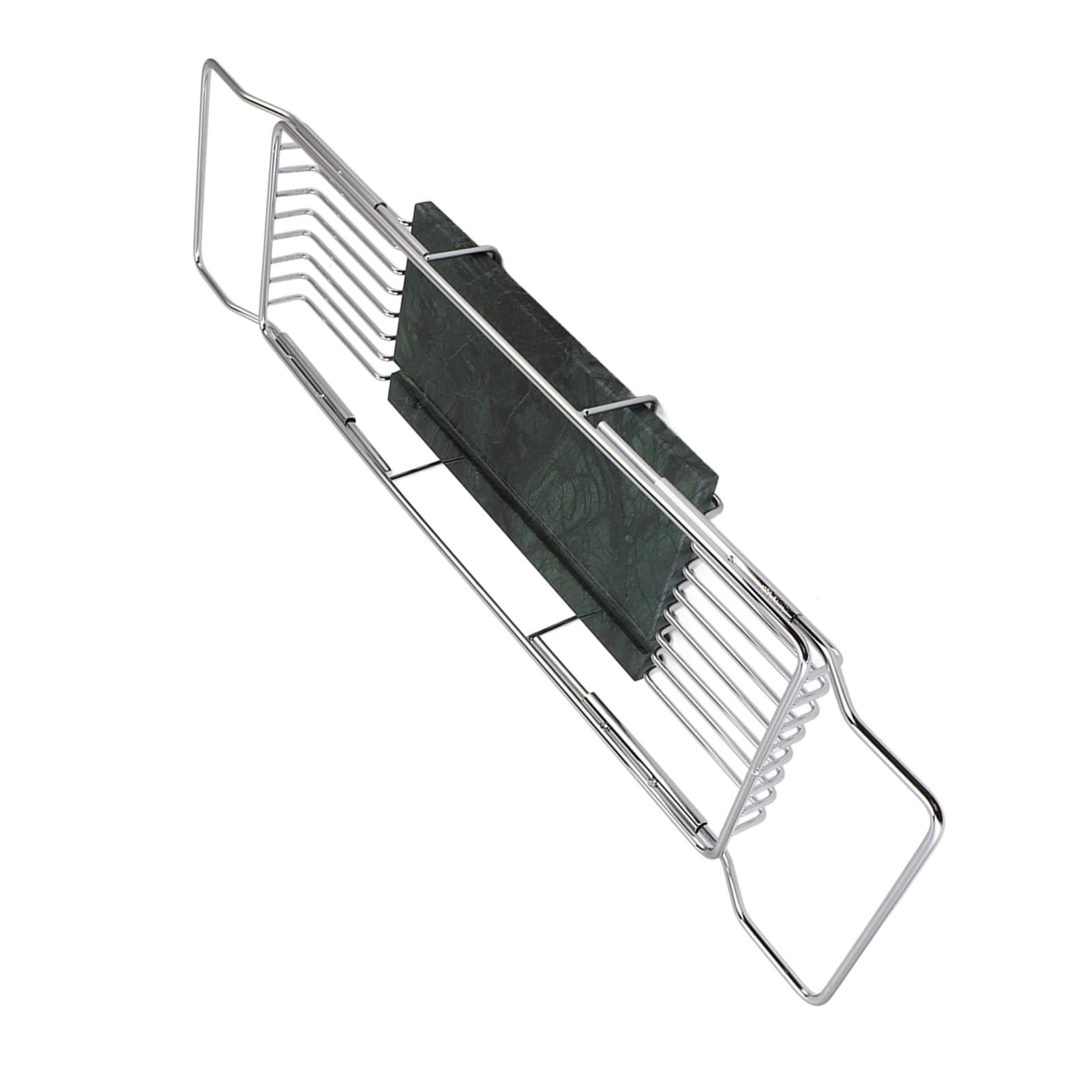 Bandeja para Bañera, Estante para Bañera Antideslizante de Diseño Retráctil Expandible, Estante para de Mármol de Acero Inoxidable con Orificios de Drenaje para Baño, Cocina, Organizador de