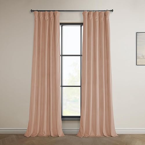 HPD Half Price Drapes Heritage - Cortinas de terciopelo afelpado de 108 pulgadas de largo para oscurecer habitación, 1 panel de 50 pulgadas de ancho