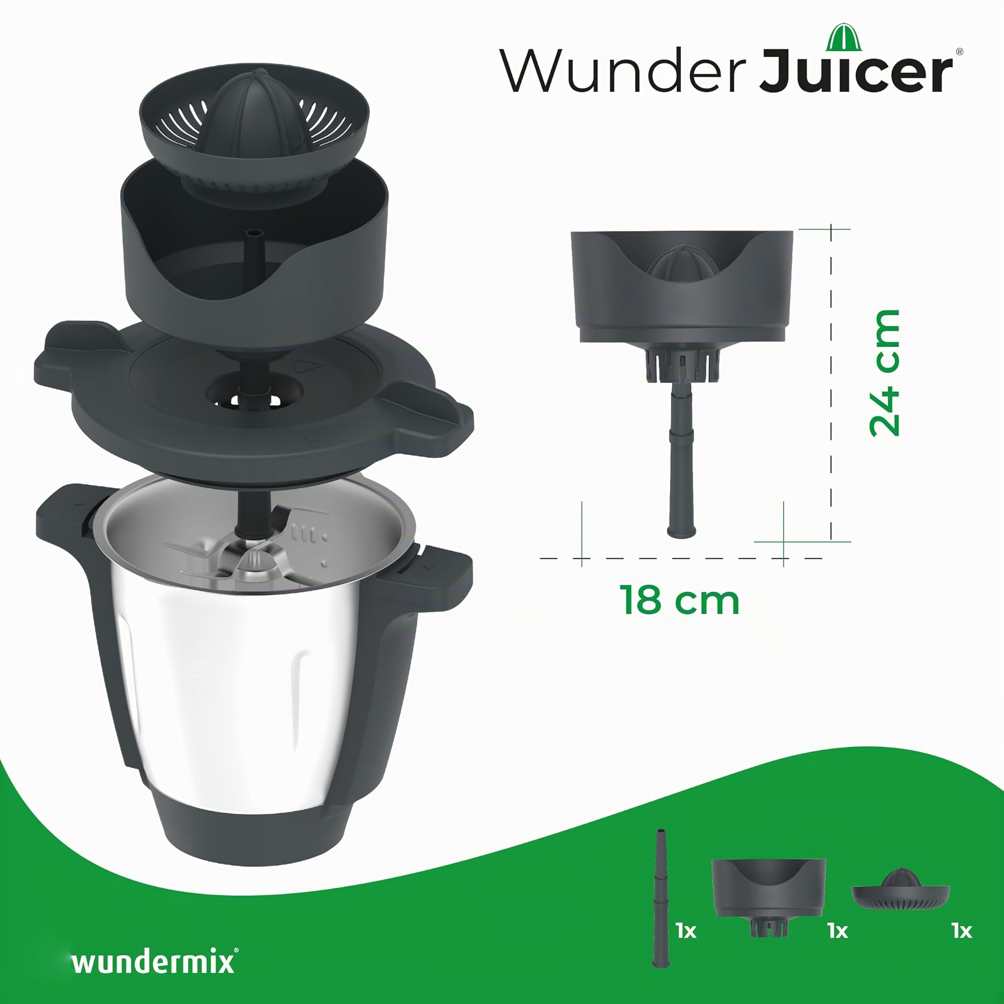Wundermix WunderJuicer Presse-Agrumes Monsieur Cuisine | Connect, Trend, Smart, extracteur de jus électrique, Made in Germany