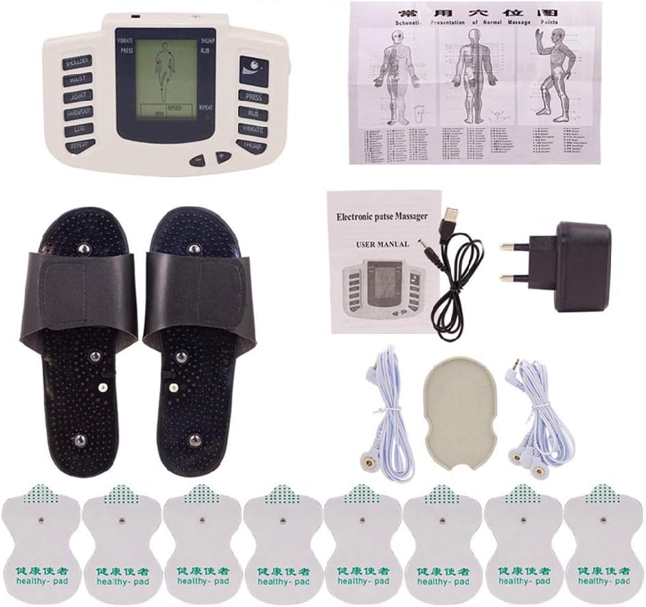 TENS Massager,Portable Abdominal Muscle Toner,Acupuncture Massager With 16PCS Electrode Pads,Dual Channel,Digital Rechargeable Body Pulse Physiotherapy For pain relief and recovery