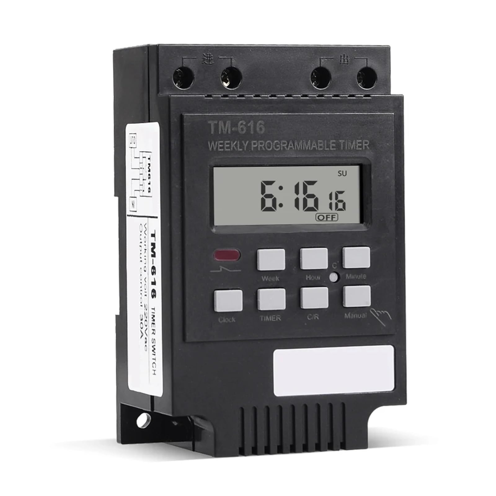 Temporizador Digital, relé Temporizador, 220 V CA, 30 A, 7 días, programable, Interruptor Temporizador Digital, Control de relé, Montaje en riel for Bricolaje