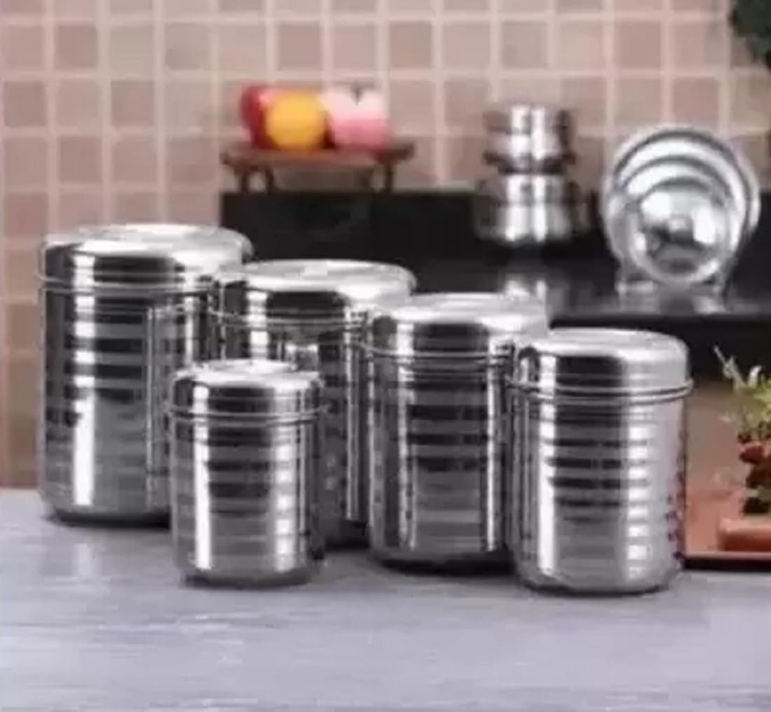 Tactware Stainless Steel Kitchen Storage Box/Container Set/Dibba Box Set- 5 Pcs (250 Ml, 400 Ml, 500 Ml, 750 Ml, 1000 Ml), Blue-Violet