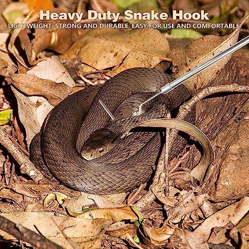 Image of Snake Catcher Tongs Grabber Hook Stick Handling Tool Kit for Rattlesnakes Python Copperhead Reptile Removal- 59 inch