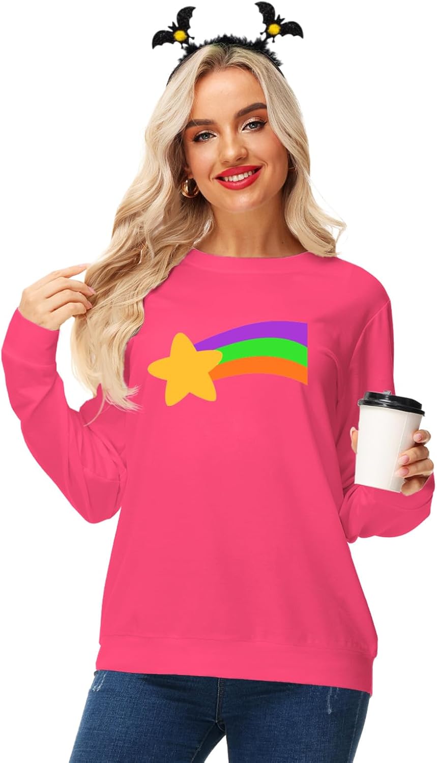 AOBUTE Womens Christmas Long Sleeve Sweatshirts Xmas Printed Casual Tops