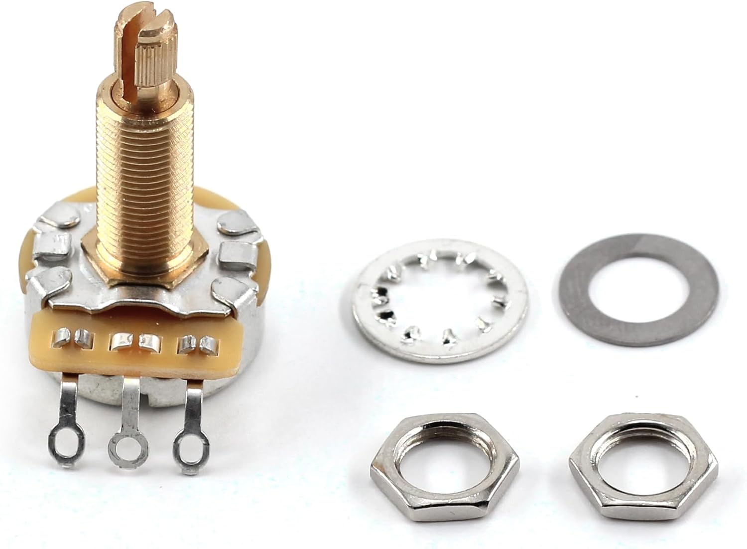 The Art Of Tone 525k CTS Guitar Potentiometer - Custom Long Split Shaft, Audio Taper, 5% Tolerance - 500k+ pots (4x)