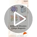 Image of BENAVJI Printed MDF Wooden Tea Food Quotes Funny & Intellectual Fridge Magnets - Set of 4 (Color-4)