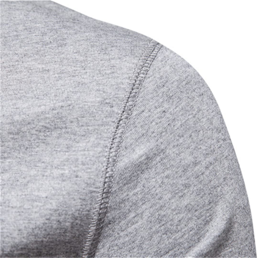 Maglietta da uomo Henley casual estiva manica corta t-shirt da uomo alla moda, Grigio scuro., M