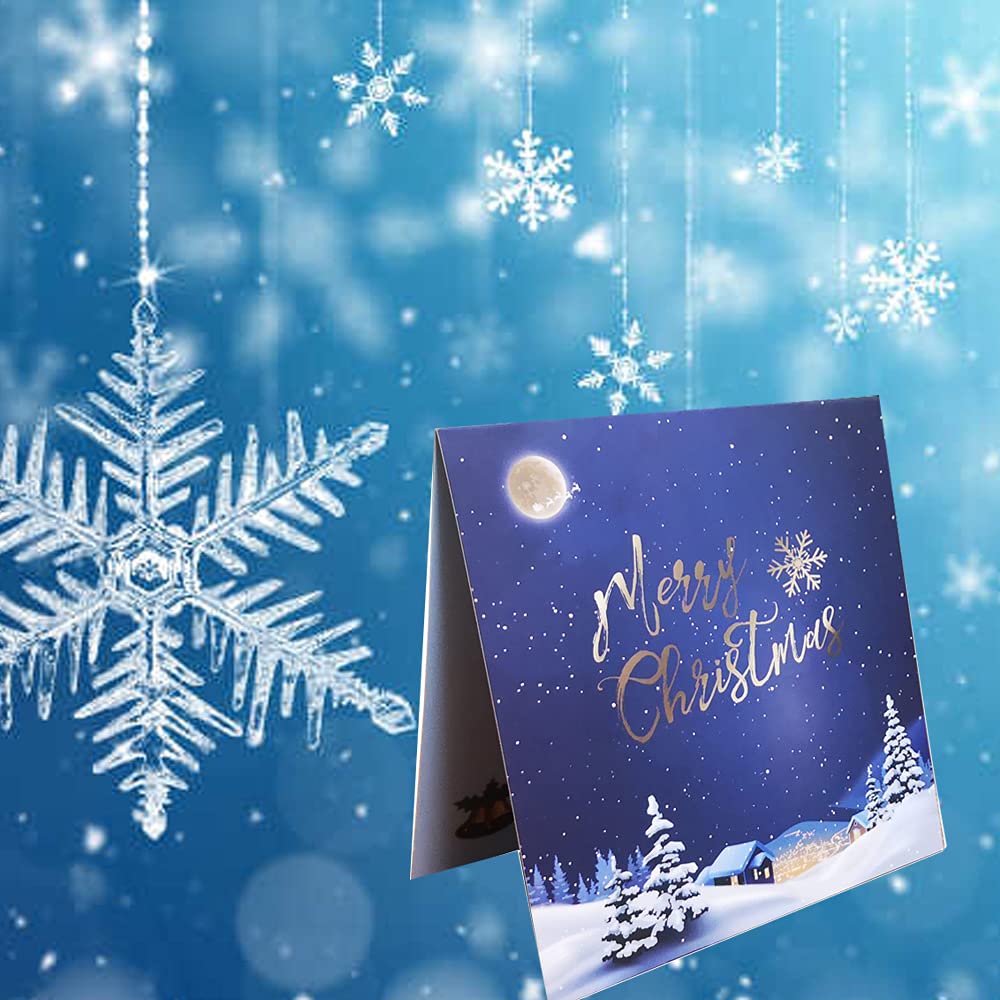 Juego de tarjetas de Navidad 3D desplegables, tarjetas y sobres hechos a mano, paquete de 8 incluye muñeco de nieve de Navidad, bola de cristal de Navidad, Papá Noel, armario, campana, regalos de