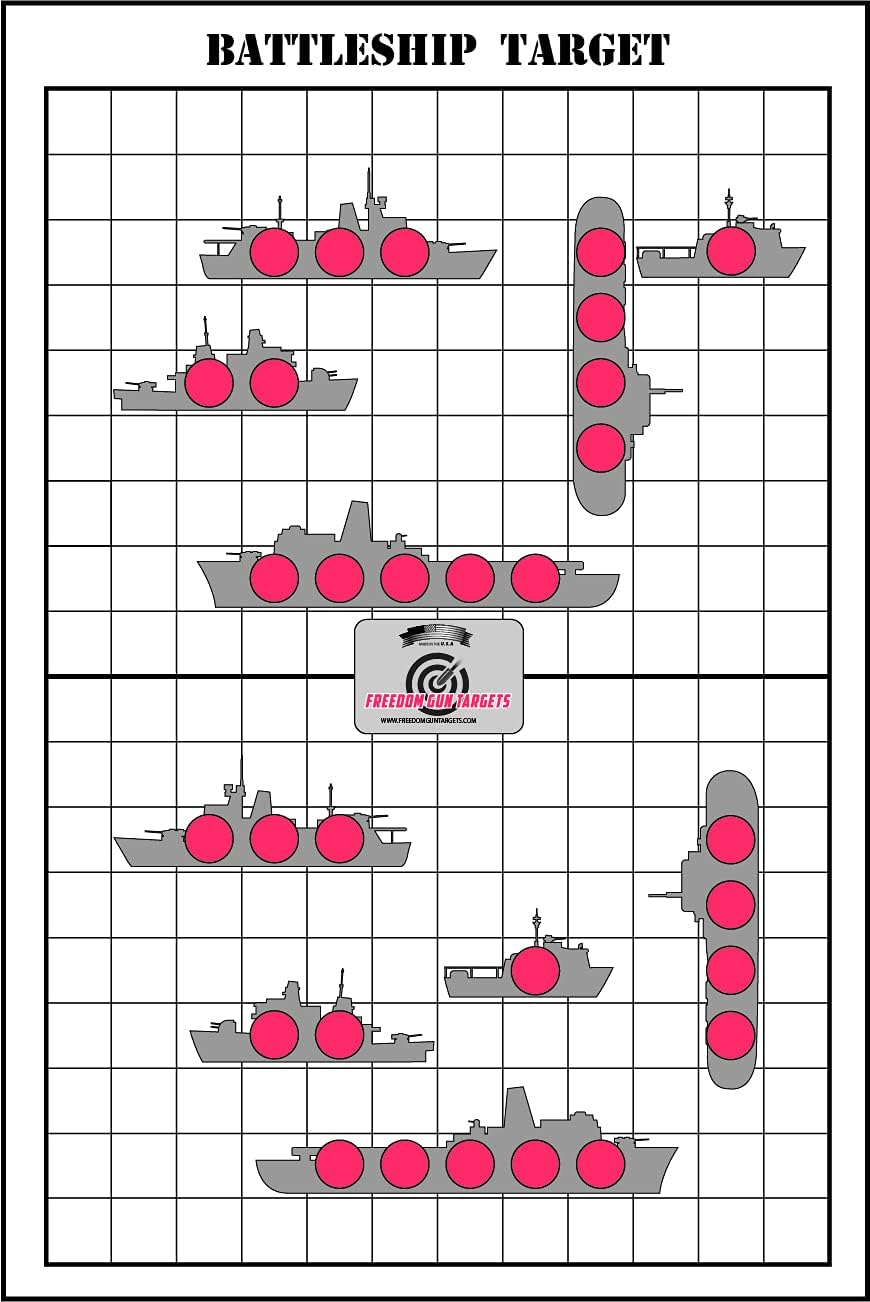 25 Pack Shooting Targets for Ranges Handguns Rifles Target BB Gun Red Battleship Game Target (12x18)