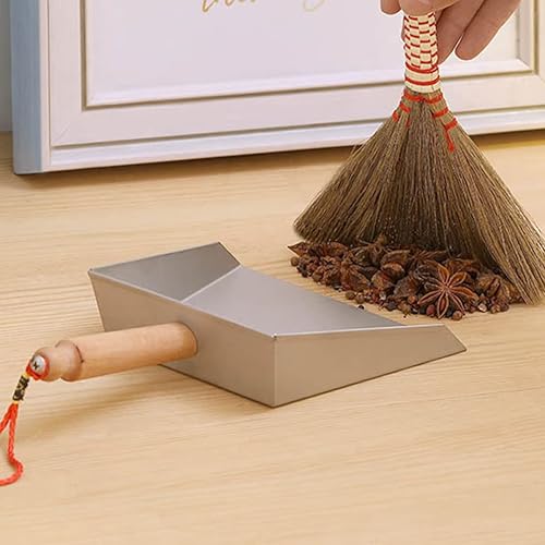 Miniatura 2 de LIFKOME Molde de acero inoxidable resistente mini recogedor de escritorio con mango cómodo para el hogar, producto de limpieza de sartenes de metal