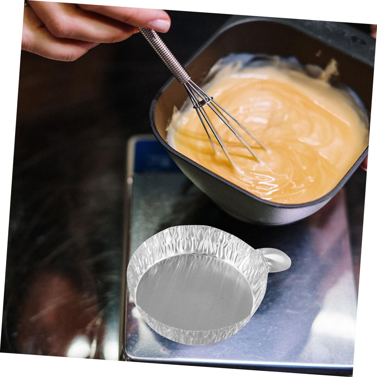OSALADI Hochpräzises Wiegen 100 Stück Aluminium-wägeschiffchen Mit Griff Für Laboranwendungen