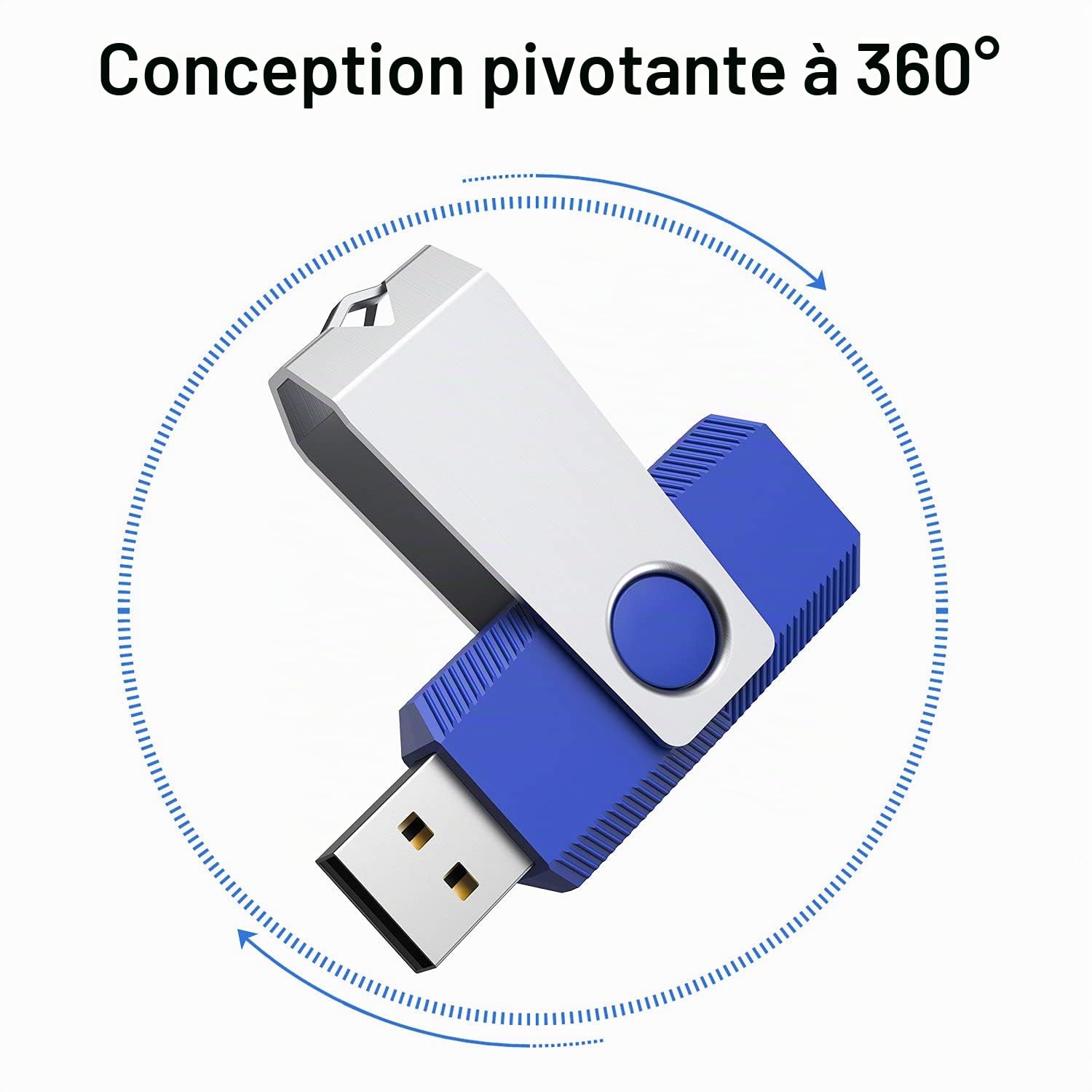 KEXIN Cle USB 64 Go Lot 10 Clé USB 2.0 Flash Drive Portable USB Flash Drive with Disk Memory Stick External Storage for Computer/TV/Ipad/Car (64GB, Multicolour)