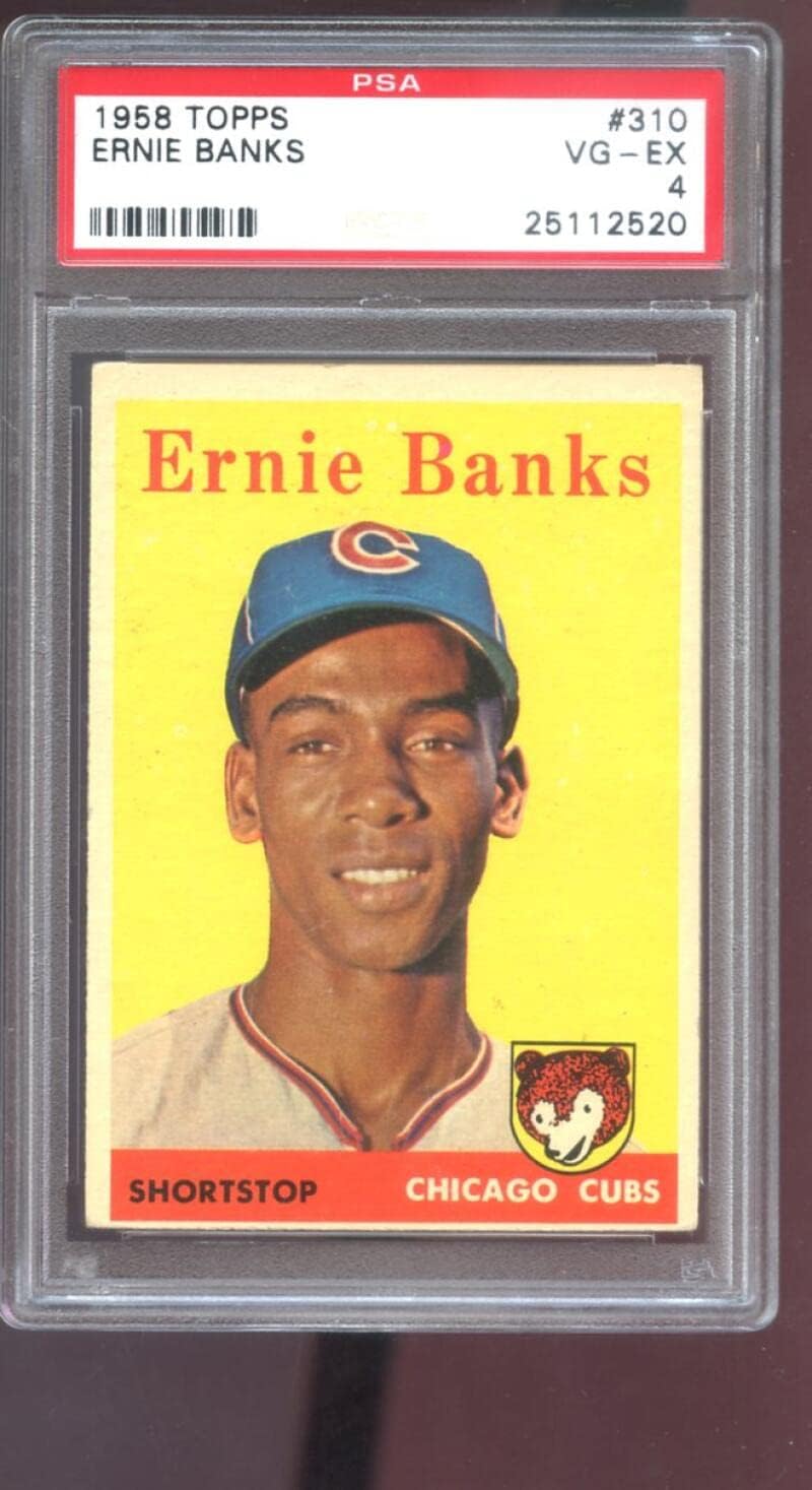 1958 Topps #310 Ernie Banks PSA 4 Graded Baseball Card MLB Chicago Cubs