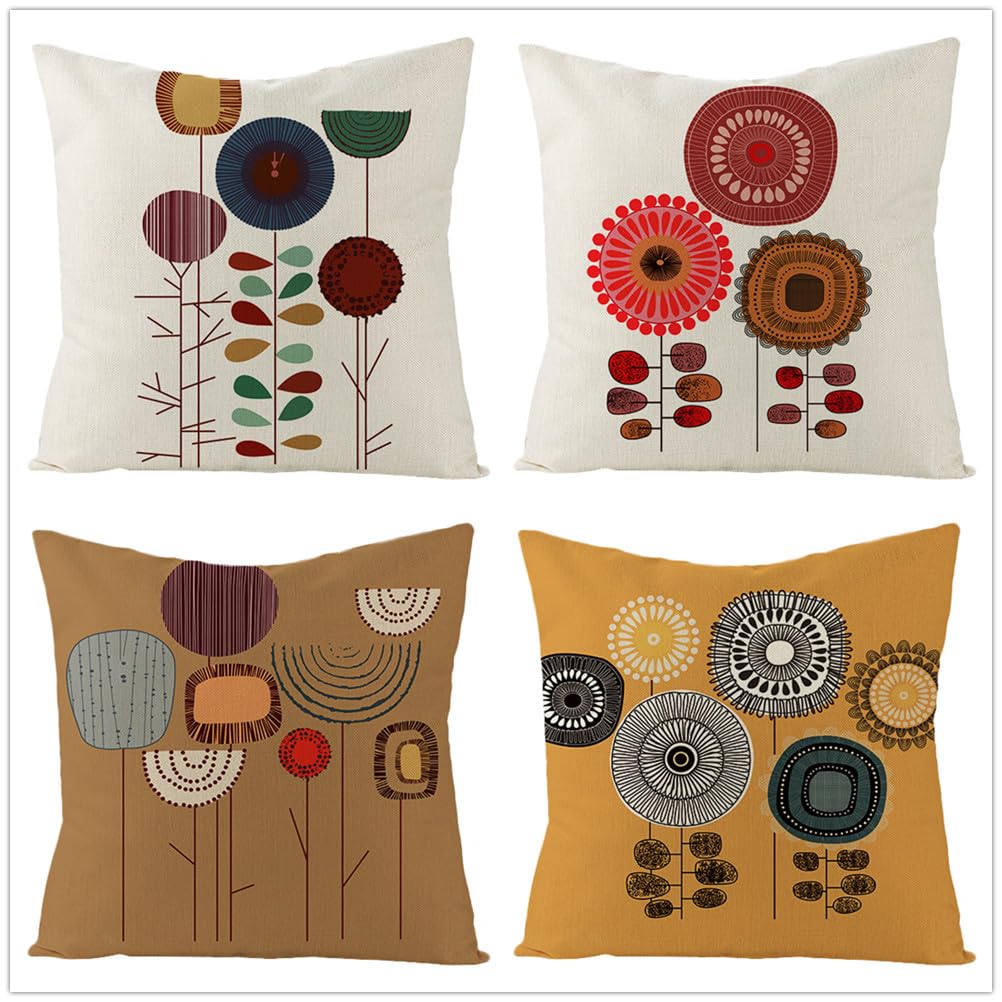 Coussin extérieur durable et lavable 50x50 motif géométrique lin