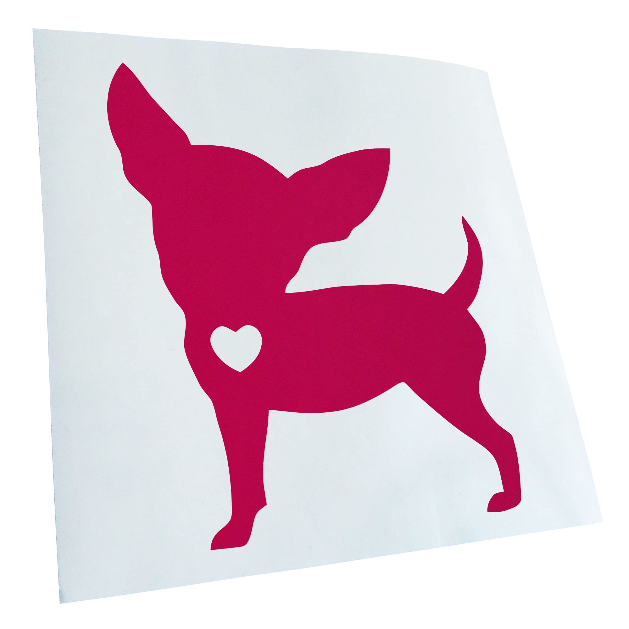 Kiwistar - Car Sticker - Pink - 50 x 42 cm Chihuahua Love Silhouette - Rear Window Car Sticker Weatherproof for Car Truck Moped Truck - Sticker Exterior Self-Adhesive Tuning Accessories for Window