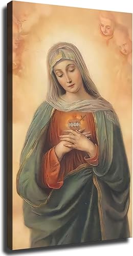 Póster artístico de la Virgen María con la bendición de la Madre Inmaculada Corazón de María, cuadro decorativo vintage, póster moderno para el