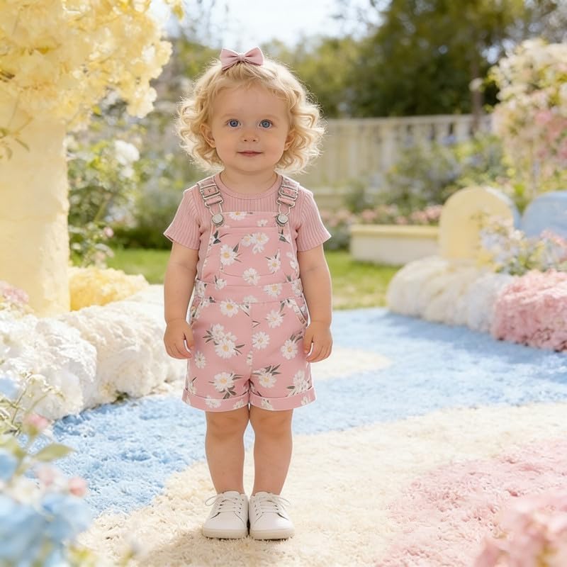 Baby Girl Clothes Summer Outfits Toddler Short Set Infant Gifts Newborn Pink Ice Cream Overall Shorts