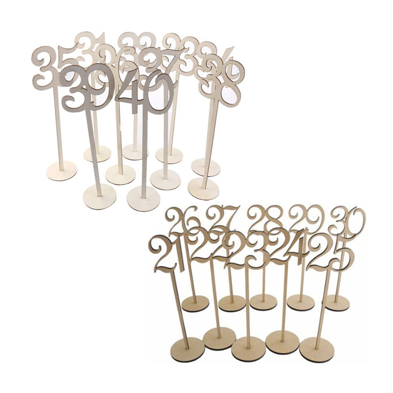carotoe 1 Set Round Shaped Base Wooden Table Number for Weddings Receptions, Banquets, Parties, Gatherings, Restaurants, Hotels Table Set