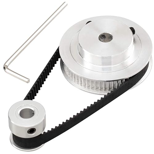 Miniatura 8 de PAGOW Juego de 2 ruedas síncronas GT2 de 20 y 60 dientes de diámetro de 0.197 in, polea de sincronización de aluminio con 2 piezas de longitud de