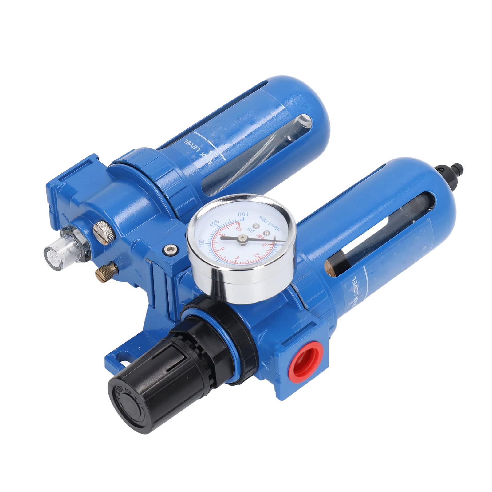Separatore d'acqua per Compressore d'aria, Regolatore Ermetico del Filtro dell'aria Compressa, Controllo Fine della Pressione, Uso Industriale a 2 Stadi (3/8NPT)