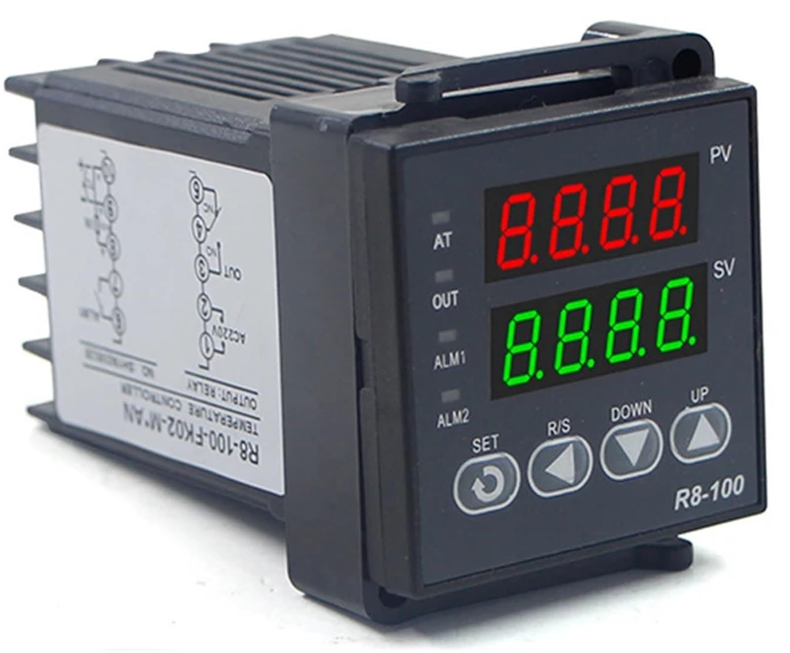 R8-100 cyfrowy regulator temperatury, termostat typ K, wyjście SSR, przekaźnik SSR 40DA, śruba K/J M6, 1 m, sonda termopary RKC (zestaw 3 J)