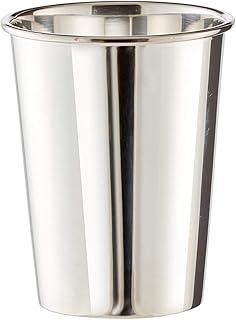 Gobelet design argenté - Anti-ternissement - Avec gravure de votre choix - Gourmet - Argenté - Hauteur : 11,5 cm (gravure jusqu'à 20 caractères))