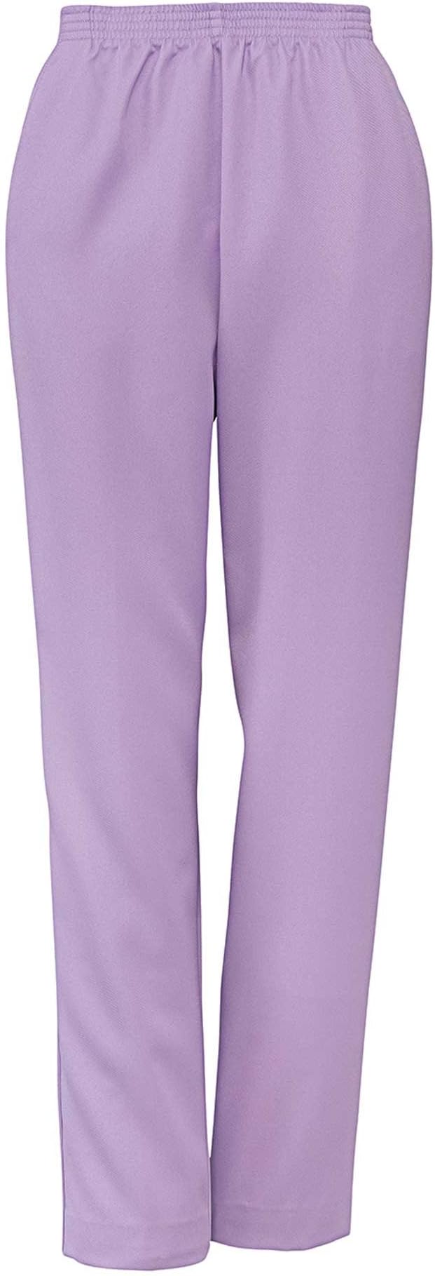 Donnkenny Elastic-Waist Gabardine Pull-On Pants, Lavender, 18 Plus