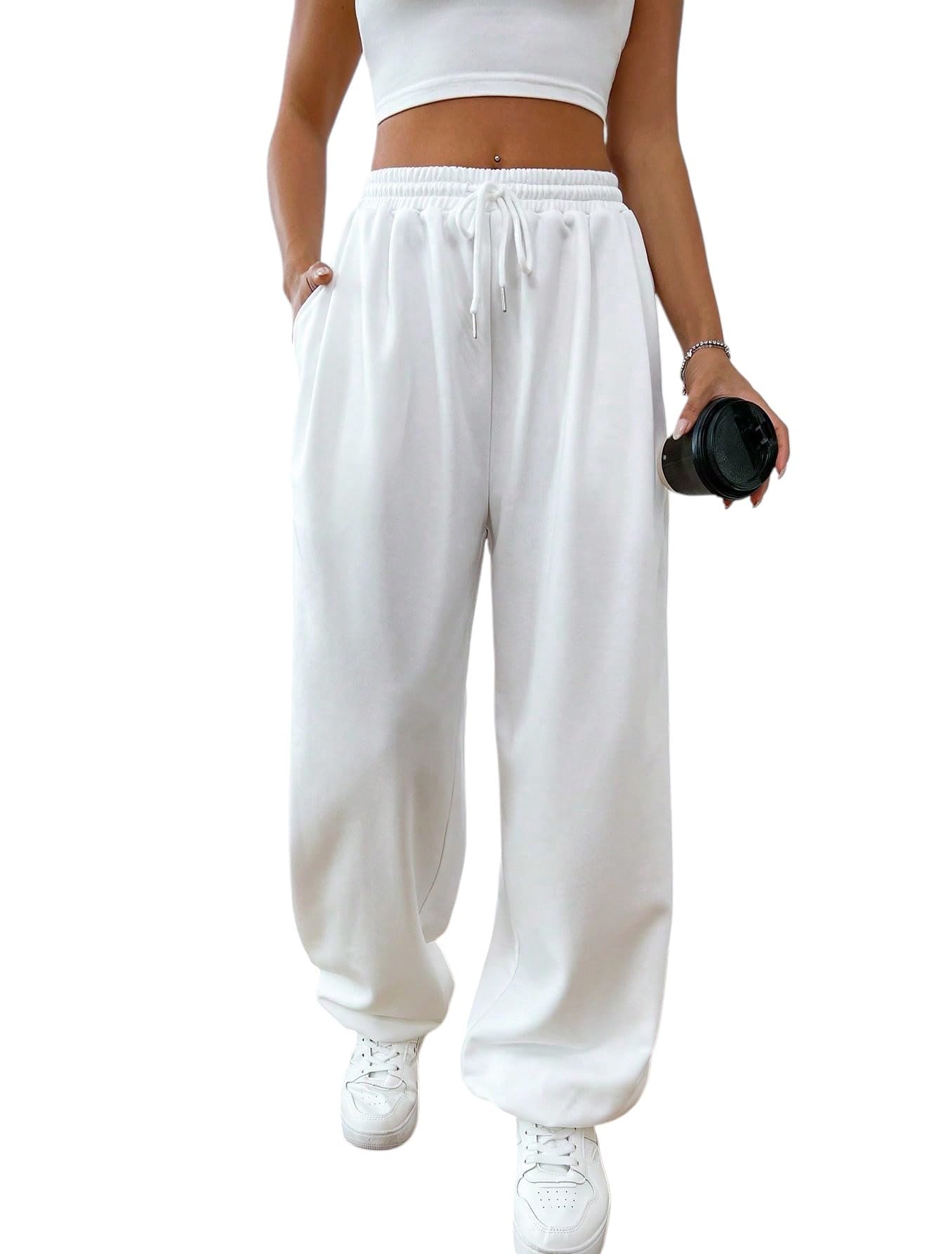 Loose fit Joggers/Loose fit,High Waist Lowers/Cute Style, Relaxed Hip Hop Style Pants for Women-image-6